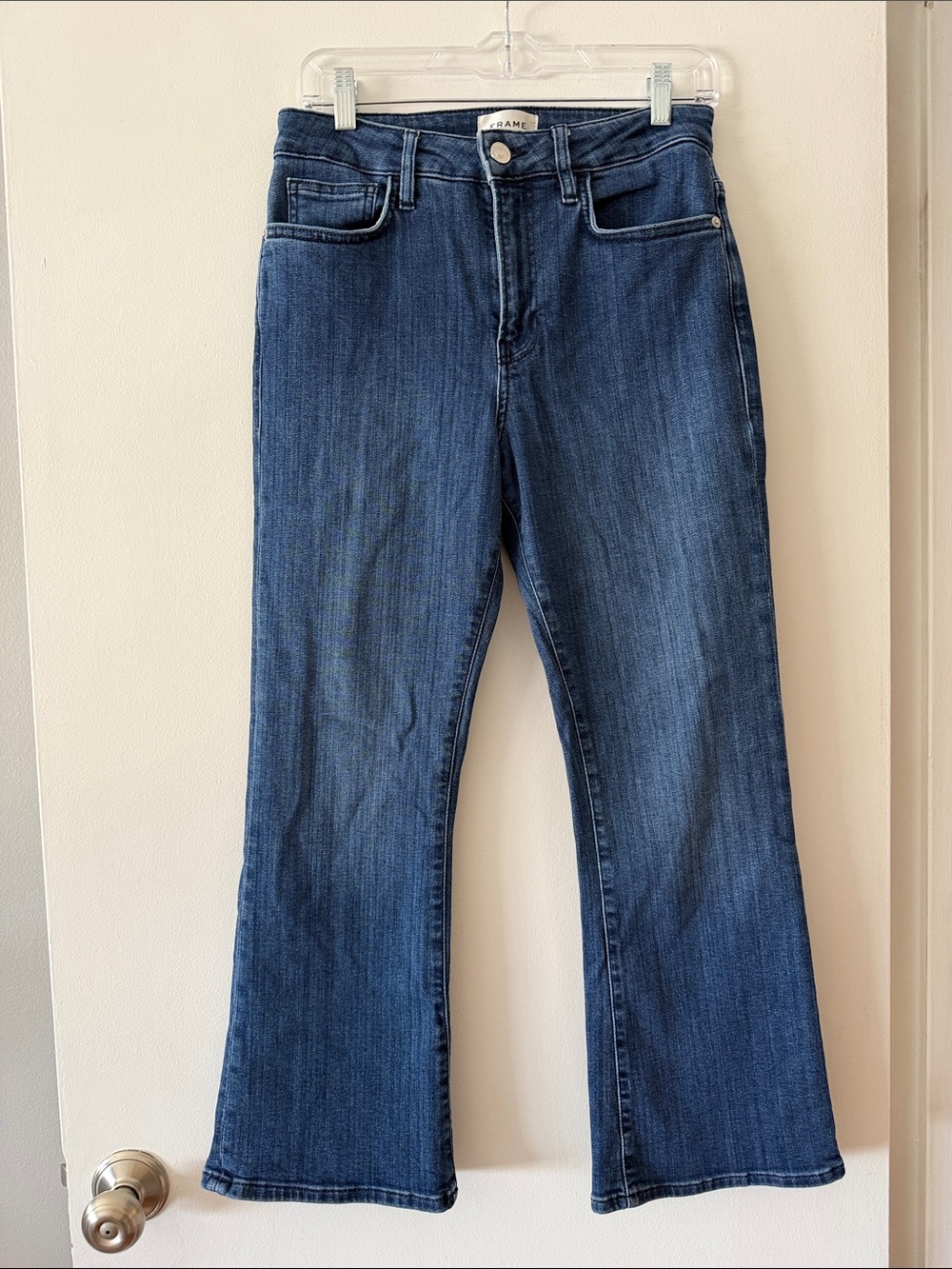 FRAME Le Crop Mini Boot Jeans Thunderstorm Wash Size 29